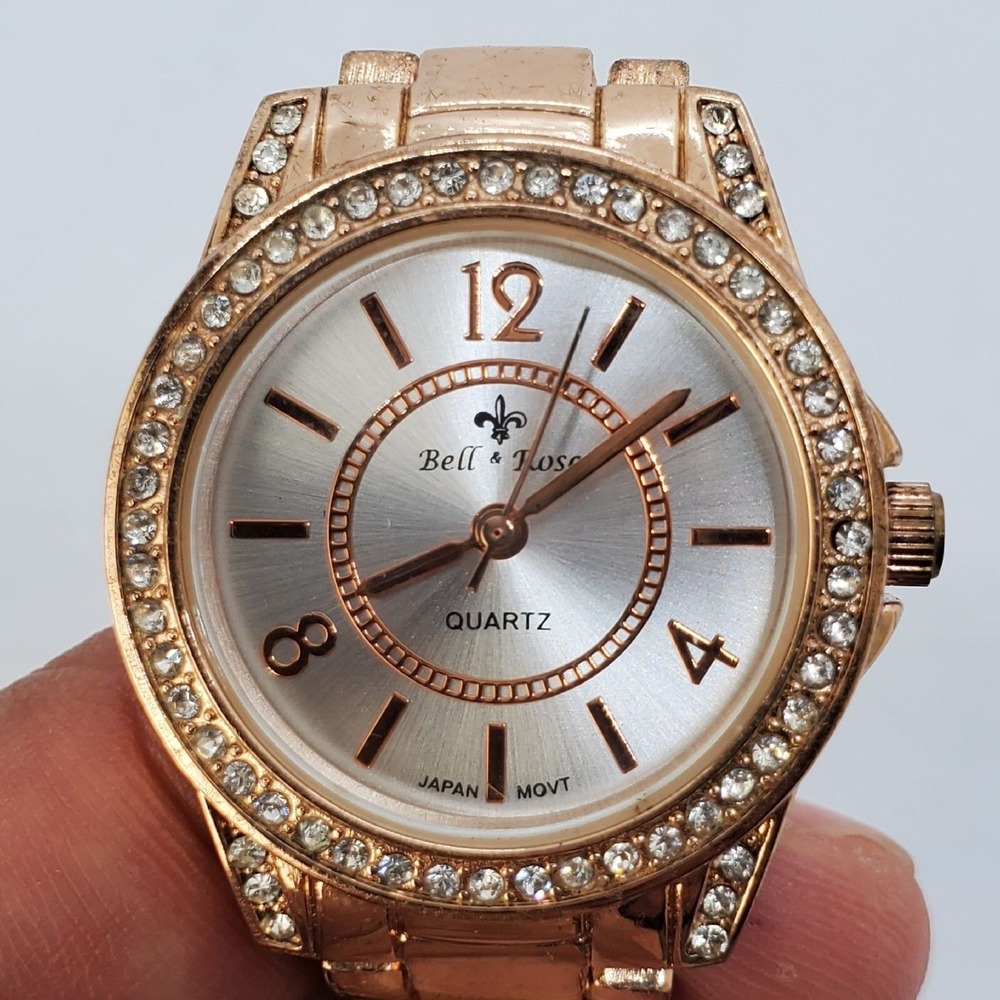 Bell & Rose Women's Watch Rose Gold‎ Crystal Accent 30MM 7" Wrist New Battery